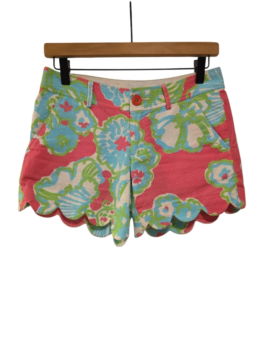 Lilly Pullitizer, The Buttercup Short, Scalloped Hemline, Women's Sz 00, L- 12 I